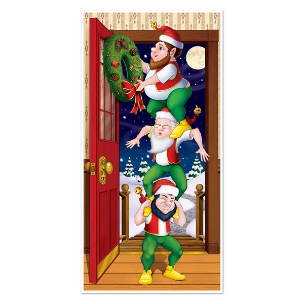 Christmas Elves Door Cover - party supplies australia