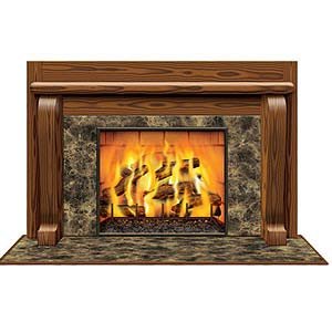 Backdrop Fireplace Scene Setter - party supplies australia