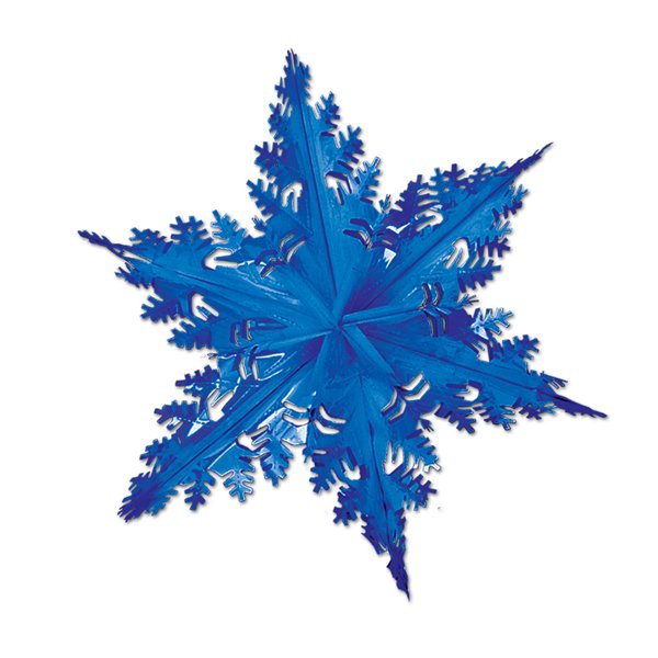 Snowflake Metallic Blue Hanging Decoration - party supplies australia