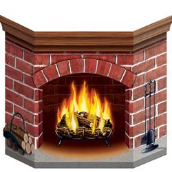 Brick Fireplace Stand Up Prop Decoration - party supplies australia