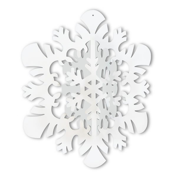 Snowflake White 3D Hanging Decoration - party supplies australia