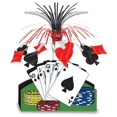 Casino Playing Cards & Poker Chips Cascade Centrepiece - party supplies australia