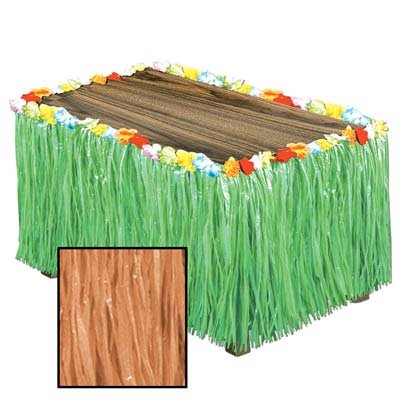 Table Skirt Artificial Natural Grass & Flowers - party supplies australia