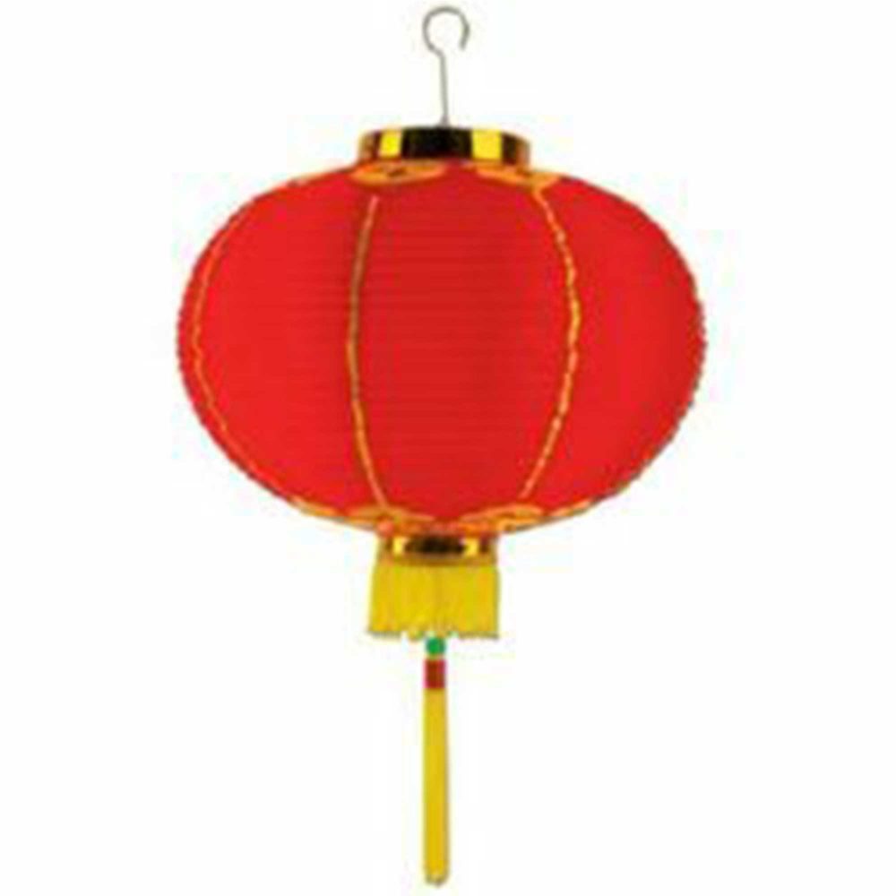 Asian Good Luck Large Lantern Red & Gold with Tassels - party supplies australia