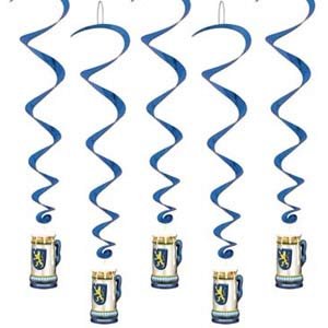 Oktoberfest Beer Steins Hanging Decoration Whirls - party supplies australia