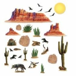 Western Wild West Desert Wall Decorations Insta-Theme Props - party supplies australia
