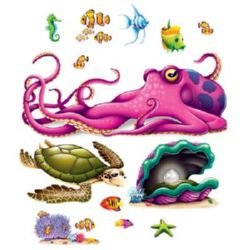 Sea Creatures Wall Decorations Insta-Theme Props - party supplies australia