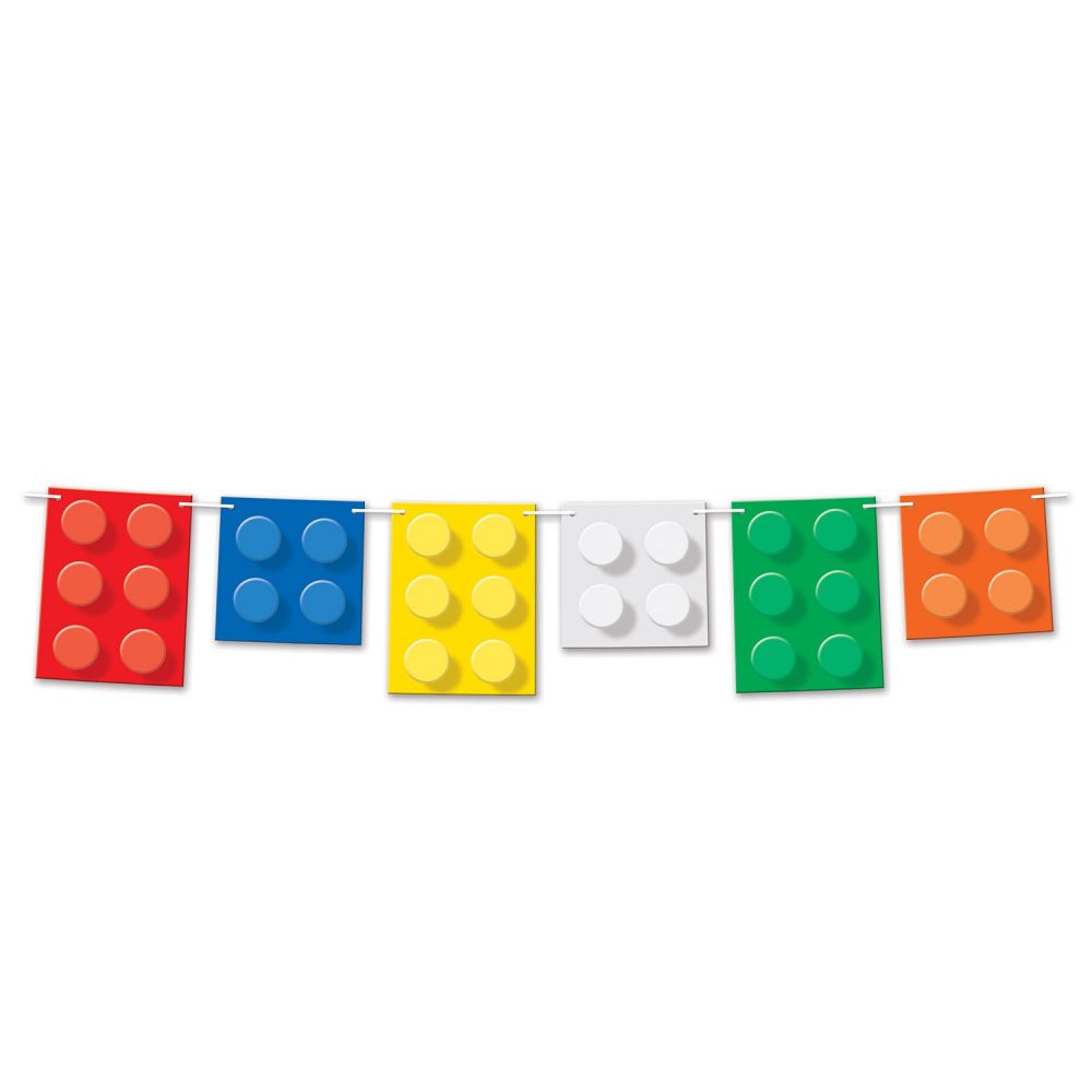 Building Blocks Party Streamer Banner - party supplies australia