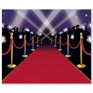 Backdrop Red Carpet & Stanchions Scene Setter - party supplies australia