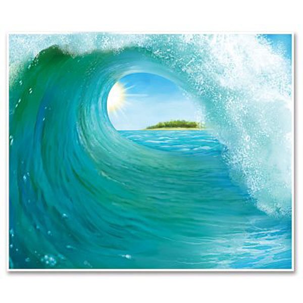 Backdrop Luau Surf Wave Scene Setter - party supplies australia