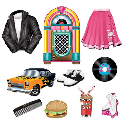 50's Mix Cutouts - party supplies australia