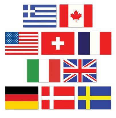 International Mini Flags Cutouts - party supplies australia