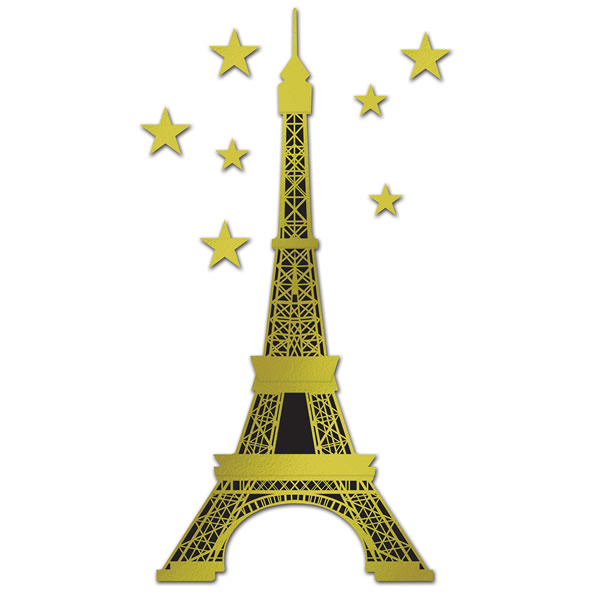 Eiffel Tower Gold & Black Jointed Cutout - party supplies australia