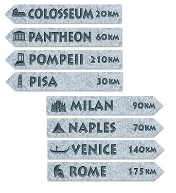 Italian Street Signs Cutouts - party supplies australia