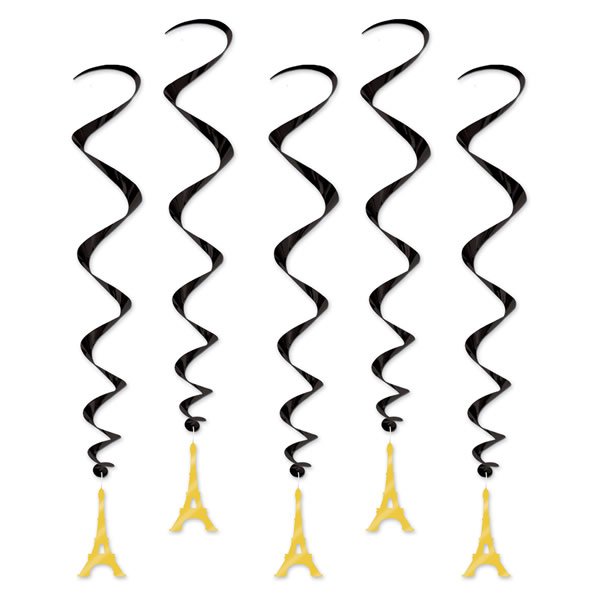Eiffel Towers Hanging Decoration Whirls - party supplies australia