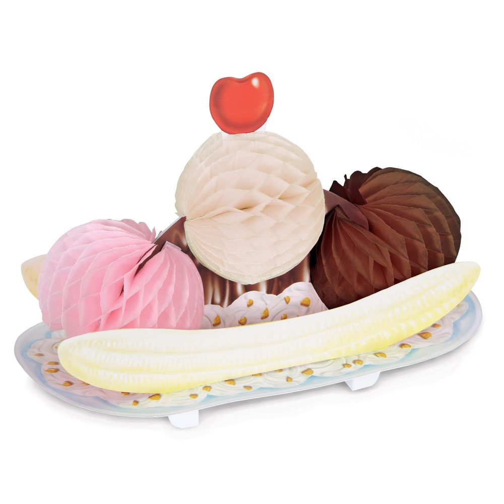 50's Banana Split Honeycomb Centrepiece - party supplies australia