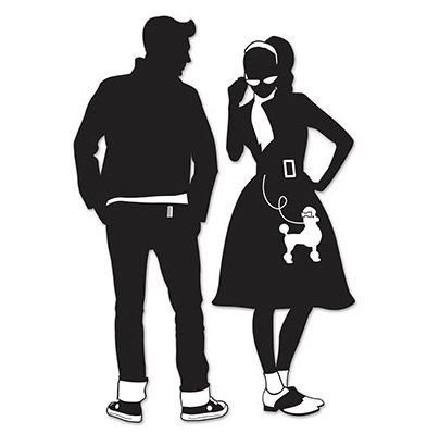 50's Rock & Roll Black Silhouettes Cutouts - party supplies australia