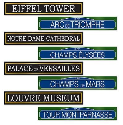French Street Signs Cutouts - party supplies australia