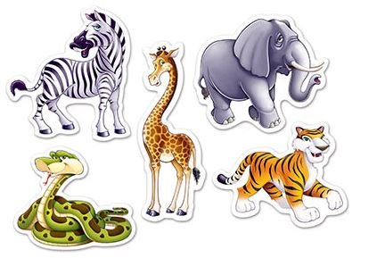 Jungle Animals Mini Cutouts - party supplies australia