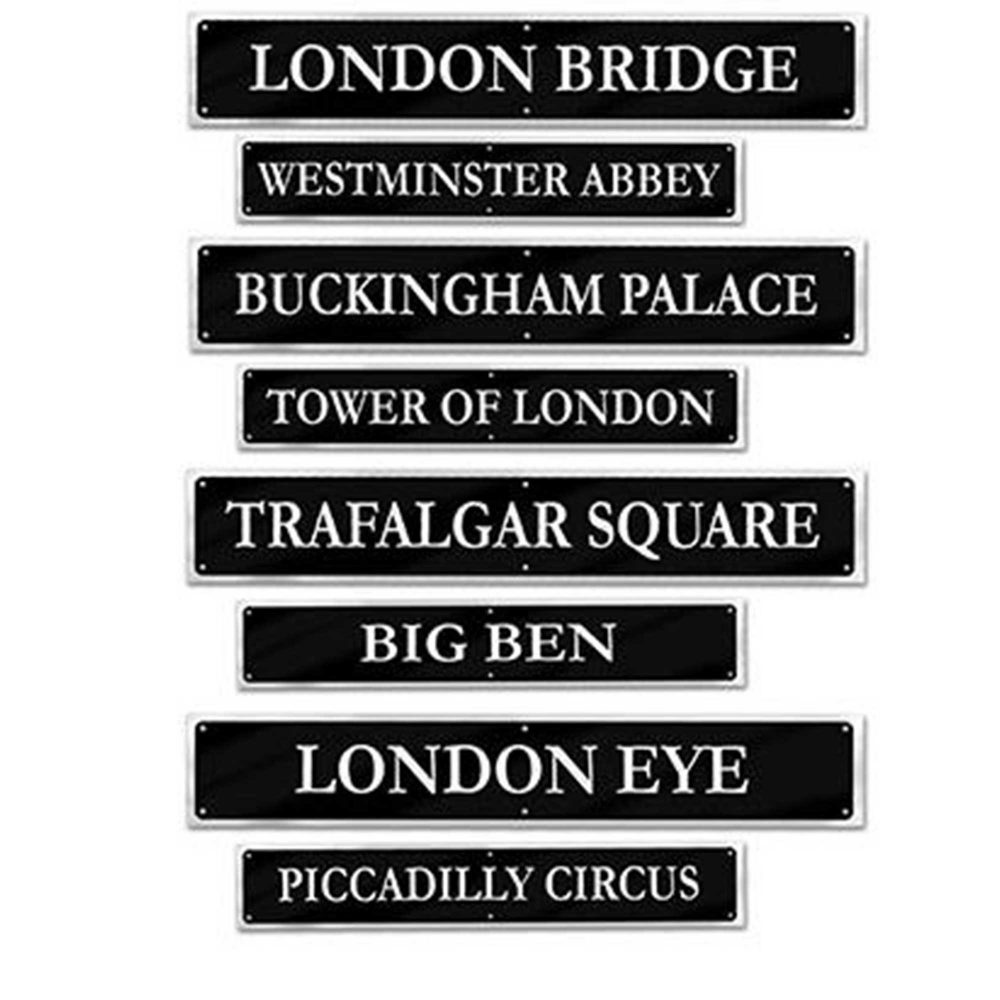 British Street Signs Cutouts - party supplies australia