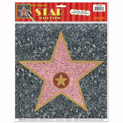 Awards Night 'Walk of Fame' Star Peel & Place Cling - party supplies australia