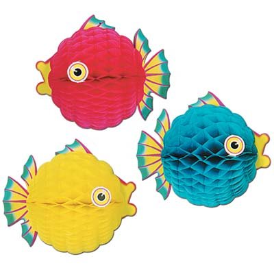 Bubble Fish Honeycomb Hanging Decoration - party supplies australia