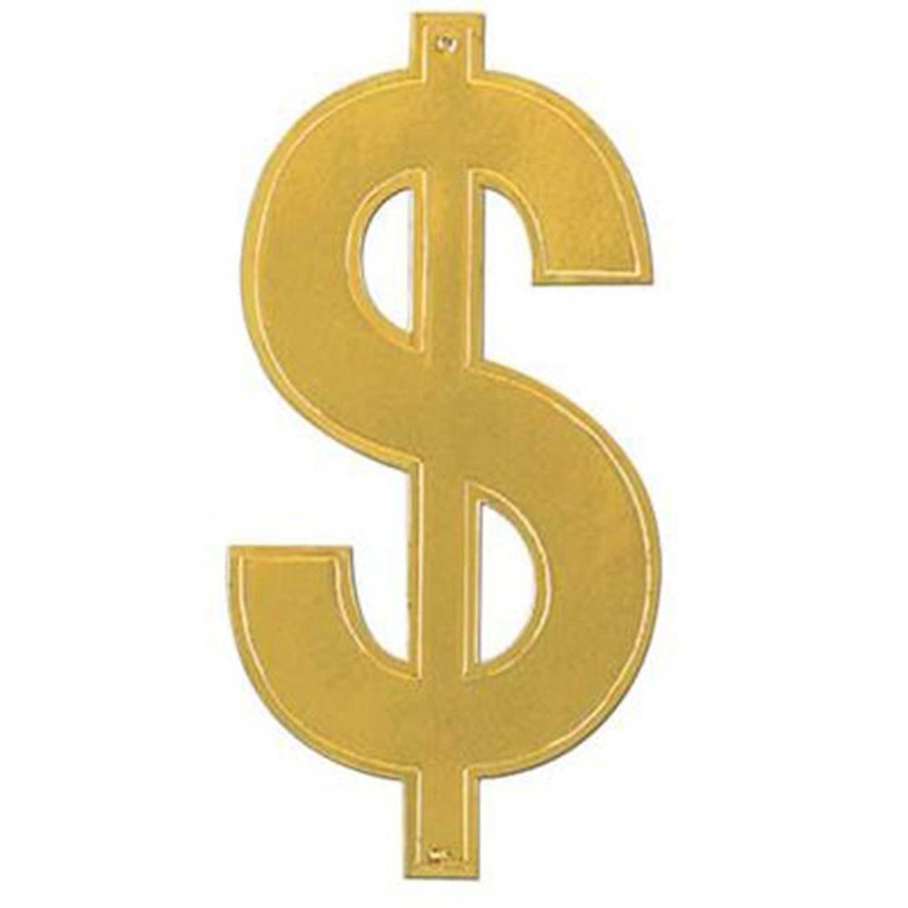Dollar $ Sign Gold Foil Cutout - party supplies australia