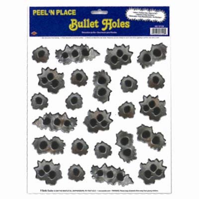 20's Gangster Bullet Holes Peel & Place Clings - party supplies australia