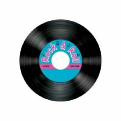 Rock N Roll Record Shaped Drink Coasters - party supplies australia