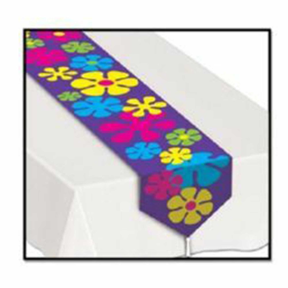 Printed Retro Flowers Table Runner - party supplies australia
