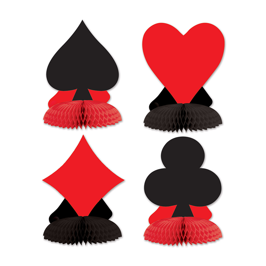 Card Suits Mini Honeycomb Centrepieces - party supplies australia