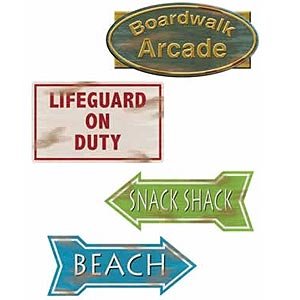 Beach Signs Cutouts - party supplies australia