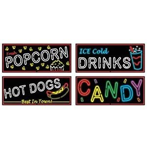 50's Neon Food Signs Cutouts - party supplies australia