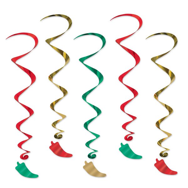 Chilli Peppers Hanging Decoration Whirls - party supplies australia