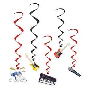 Band Instruments Hanging Decoration Whirls - party supplies australia