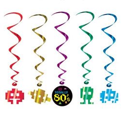 Totally 80's Hanging Decoration Whirls - party supplies australia