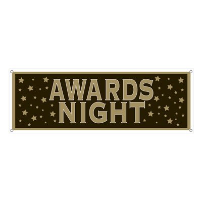 Awards Night Black & Gold Sign Banner - party supplies australia