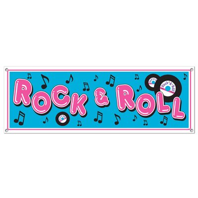 Rock & Roll Sign Banner - party supplies australia