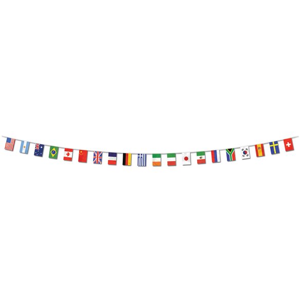 Pennant Banner International Flags - party supplies australia
