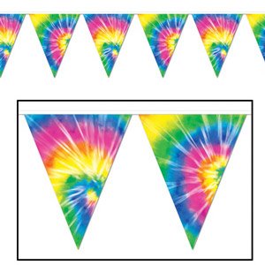 Pennant Flag Banner Tie-Dyed - party supplies australia