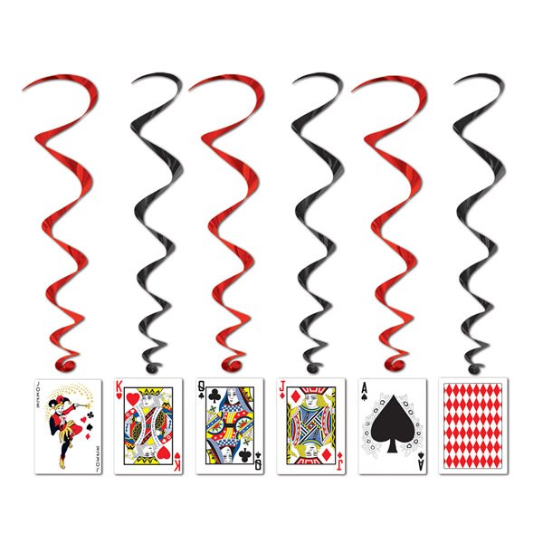 Playing Cards Hanging Decoration Whirls - party supplies australia