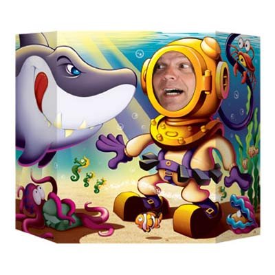 Shark & Diver Photo Prop - party supplies australia