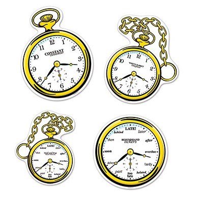 Tea Party Clocks Cutouts - party supplies australia