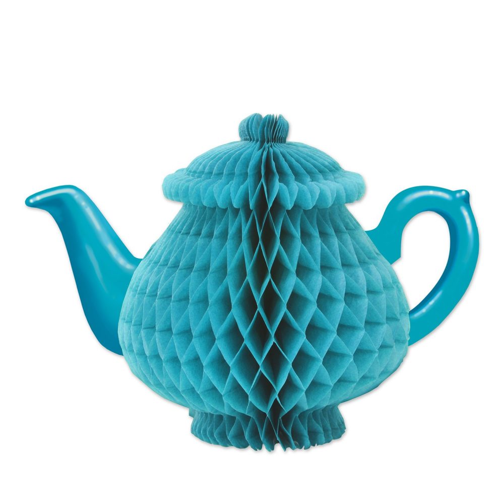 Teapot Blue Honeycomb Centrepiece - party supplies australia