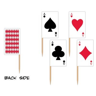 Playing Cards Picks 2 Sided Assorted Designs - party supplies australia