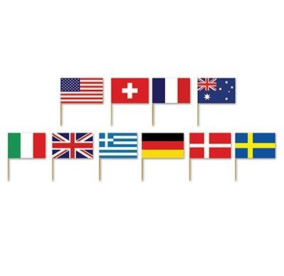 International Assorted Flags Picks - party supplies australia