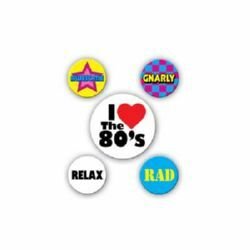 80's Party Button Badges - party supplies australia