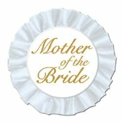 Mother Of The Bride Button Satin Badge - party supplies australia