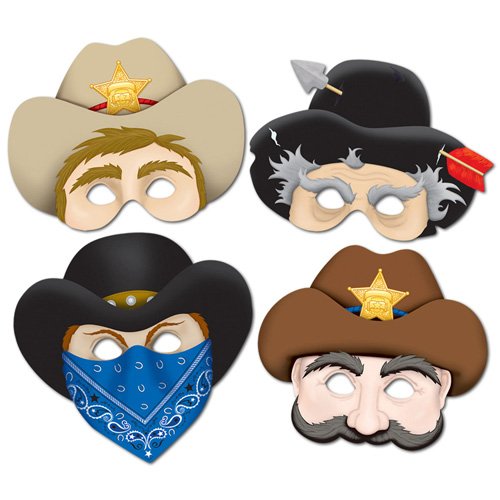 Western Masks Assorted Designs & Sizes - party supplies australia
