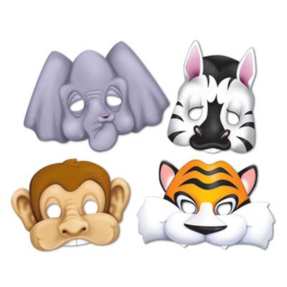 Jungle Animals Masks Assorted Designs & Sizes - party supplies australia